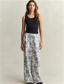 Gant Floral Print Linen Pull On Pants - Blue - 40