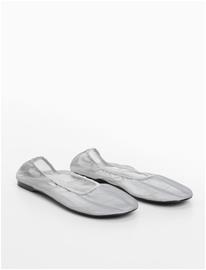 Mango Semi-Transparent Mesh Ballet Flats - Silver - 38