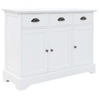 vidaXL Senkki 3 ovella MDF ja mänty 105x35x77,5 cm, Ruokapöydät ja -tuolit