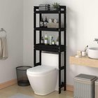 vidaXL WC-teline musta 63x26x171 cm täysi mänty, WC-istuimet ja tarvikkeet