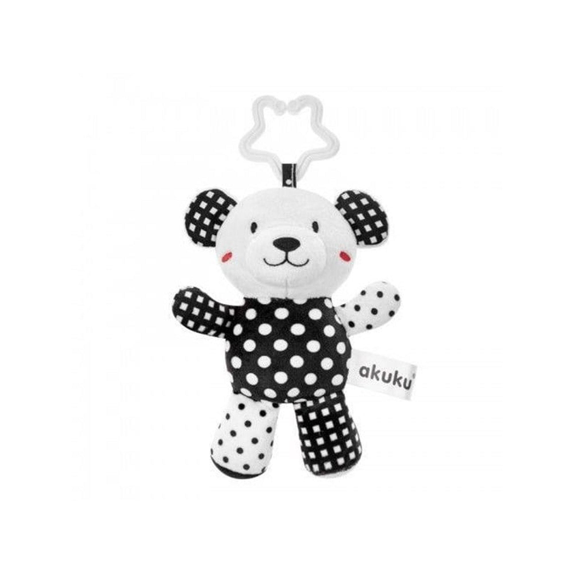 Akuku Plush hanging toy black/white BEAR