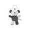 Akuku Plush hanging toy black/white BEAR – kuva 1