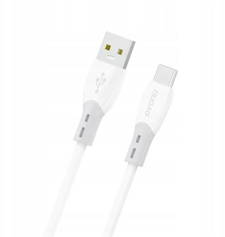 Dudao L25ST 5 A USB-A - USB-C Cable with Soft Silicone Braid 1 m - White