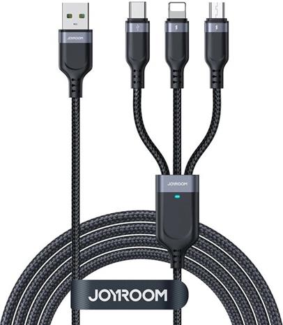 Joyroom S-A18 Multi-Use Series USB-A to Lightning / USB-C / micro-USB 0,3m