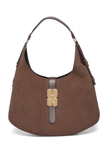 GANNI Kat Large Suede - Brown - ONE SIZE