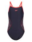 Speedo Girls Plastisol Placement Thinstrap Muscleback - Navy - 116