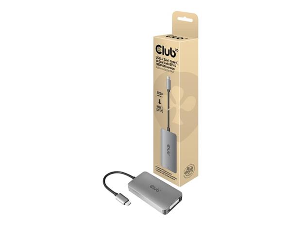 Club 3D 3.2 Gen1 USB-C - Dual Link DVI-D -sovitin, Harmaa