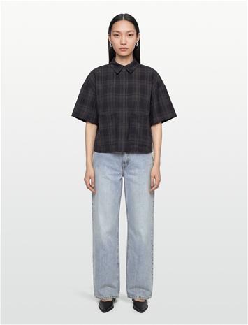 Vila Visina 2/4 Check Shirt - Navy - 44
