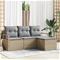 vidaXL Sohvasetti 4 pcs Beige polyrottinki – kuva 3