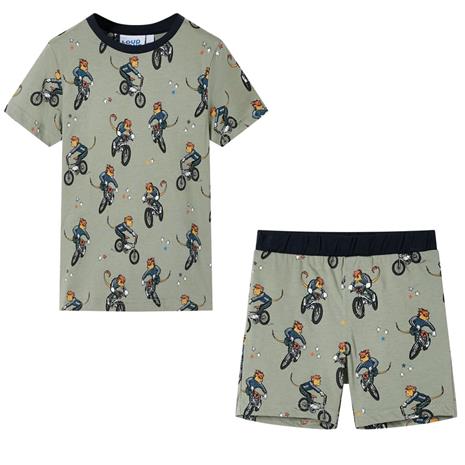 Lasten lyhythihainen pyjama vaalea khaki 116 – kuva 5/6