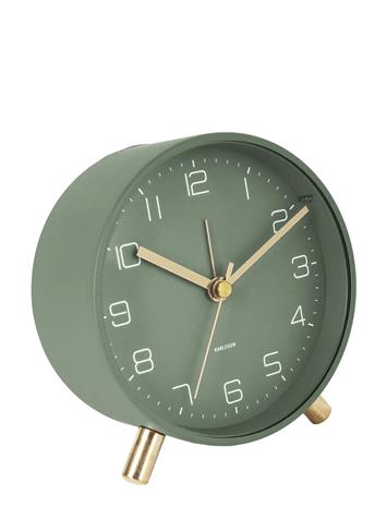 KARLSSON Alarm Clock Lofty Metal Matt Green - White - Ø11CM
