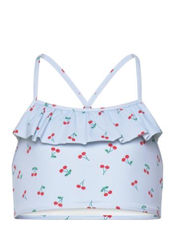 Lindex Bikini Top With Frill Aop Bikinit Blue Lindex