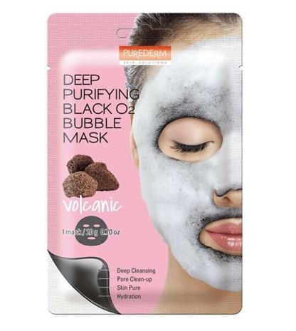 Purederm Deep Purifying Black O2 Bubble Mask Volcanic 20 g