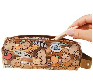 Läpinäkyvä kynäkotelo Kapibara 19 cm