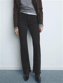 Mango Fiona Flared Mid-Rise Jeans - Black - 36