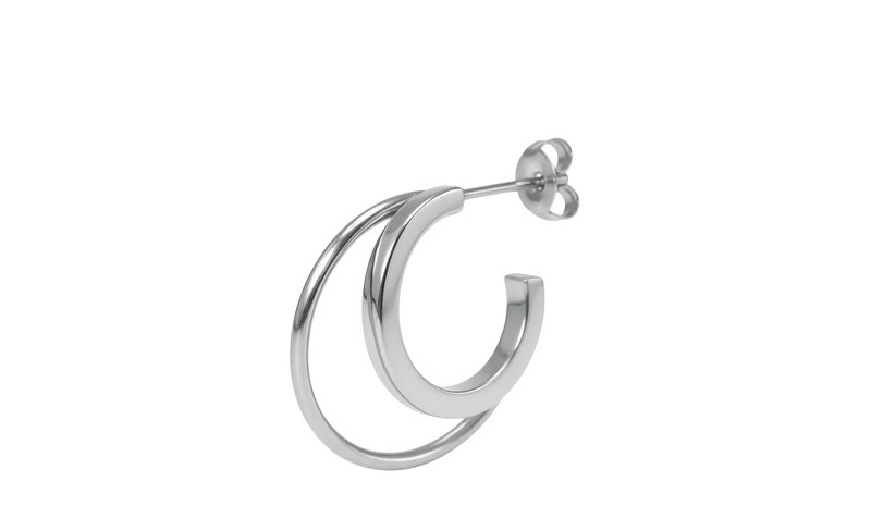 Jane Koenig Double Olympia Hoop - Silver - ONE SIZE