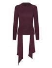 ROTATE Long-Sleeved Scarf Top - Burgundy - 42