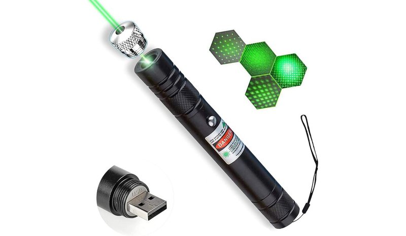 Vihreä laserlamppu, 2000 m, USB, 1 kpl