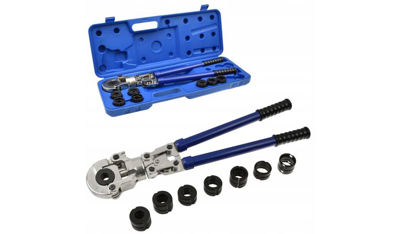 Hydraulinen puristin Pex-al-pex putkille, 8 osaa