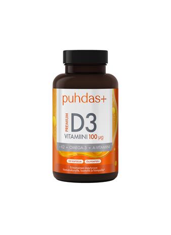 Puhdas+ Premium D3-vitamiini 100 µg, 120 kaps – kuva 2/3