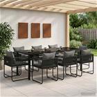 vidaXL Piharuokailu setti 9 pcs Musta ja antrasiitti 200 x 80 x 73 cm