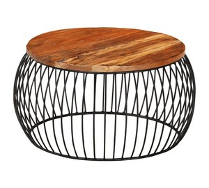 vidaXL Sohvapöytä Ø68 cm kierrätetty täyspuu