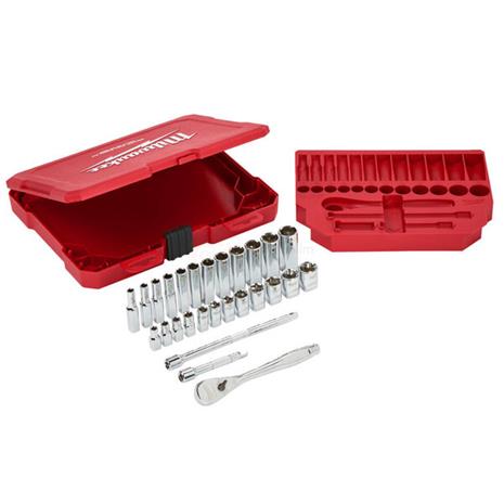 MILWAUKEE SOCKET SET 28 kpl. 1/4"" RATKAISIJA