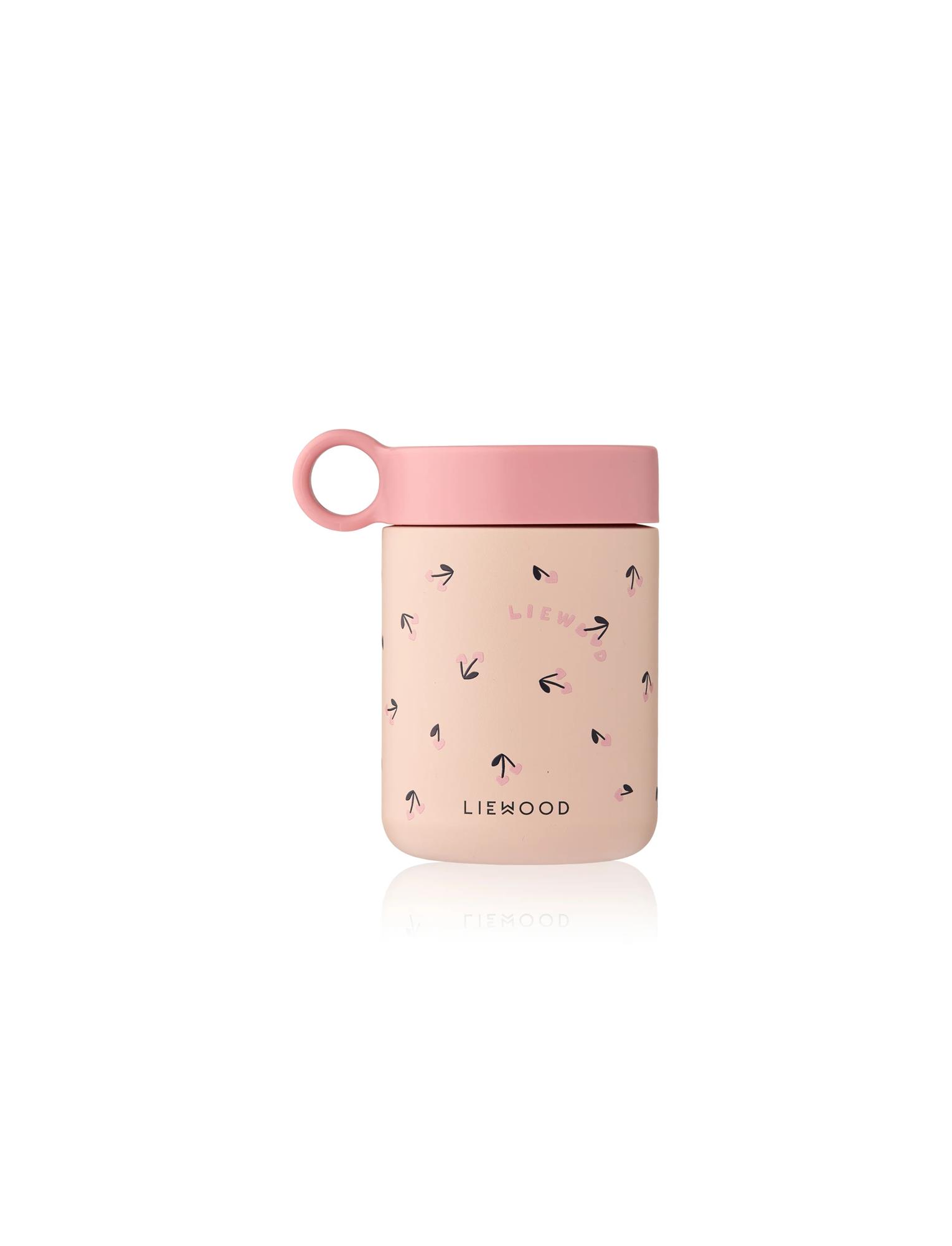 Liewood - Kiani Printed Food Jar - Mini Cherry heart / Rosey - One size