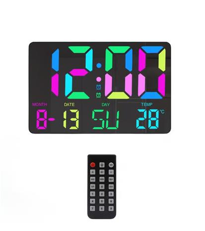 Digitaalinen kello RGB LED-näytöllä Black