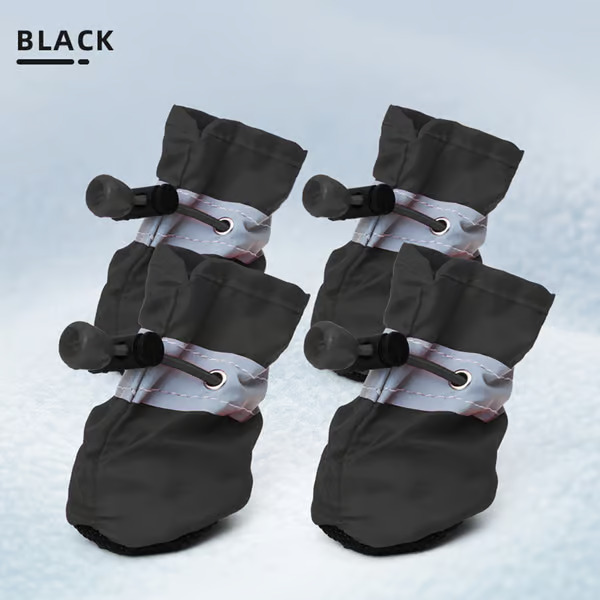 Liukumattomat koirankengät 4 kpl Black S