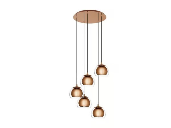 EGLO ROCAMAR 1 CLUSTER E27 5L COPPER/CLEAR
