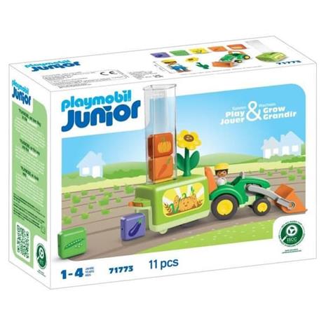 Playmobil - Junior: Tractor with Load and Drop Planter (71773)