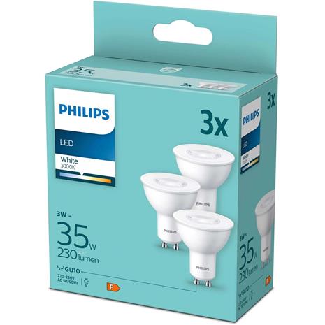 Philips LED-lamppu PAR16 3W/830 (35W) 90° 3-pack GU10