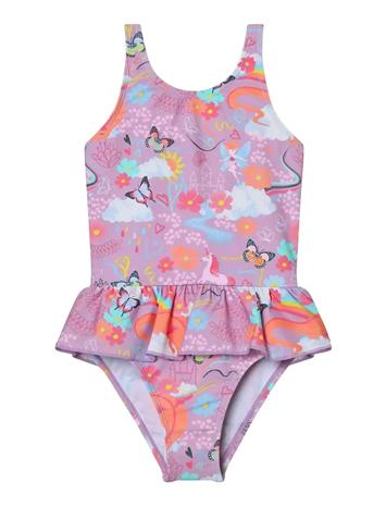 Color Kids Swimsuit W. Skirt, Aop - Multi/patterned - 152