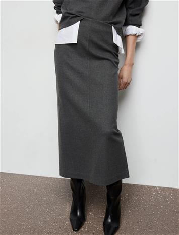 Mango Opening Pencil Skirt - Brown - XL