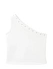 Mango Asymmetric Eyelets Top - White - 164