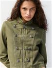 Mango Denim Jacket With Buttons - Khaki green - XL