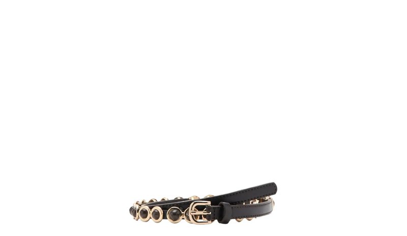 Mango Appliqué Skinny Belt - Brown - M