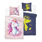 Unicorn vuodevaatteet setti 160x200 cm, puuvillaa, hehkuu pimeässä