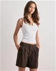 Only - Ruskea - Onlemmia Hw Pleat Shorts Pnt