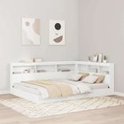 vidaXL Kirjahylly Sänky päätyllä Valkoinen 5FT King Size Tekninen puu