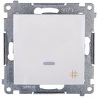 Valkoinen ristikytkin Led-valolla Simon 54 Dw7l.01/11