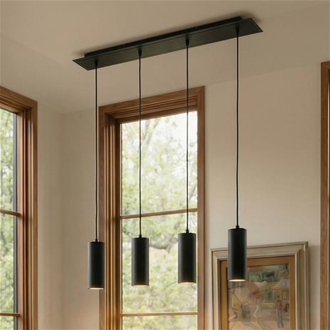 Lindby Joffrey -riippuvalaisin, 4-lamp., musta