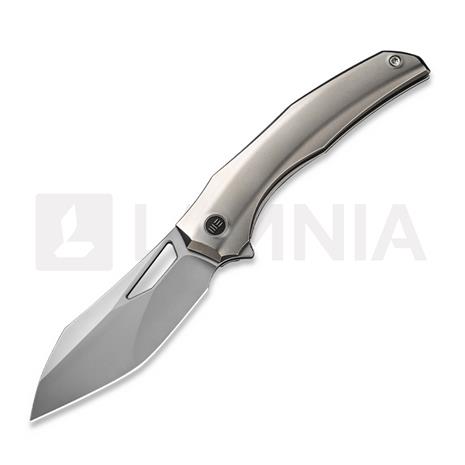 We Knife Ignio, Polished Bead Blast Titanium, Silver Bead Blast