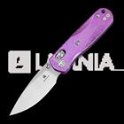 Bestechman Sprite - Stonewash + Satin - Crystallized Titanium kääntöveitsi, purppura