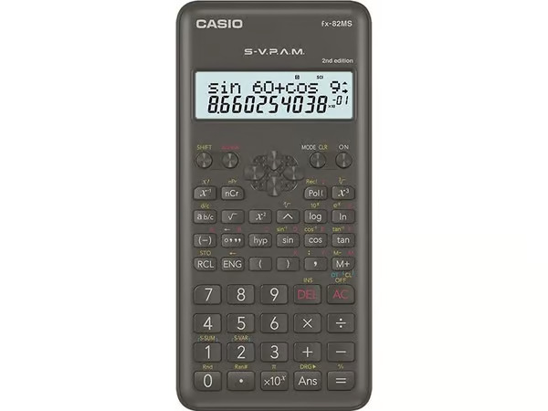 Teknisk regner Casio FX-82MS, sort, 240 funktioner