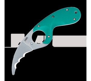 CRKT Bear Claw veitsi, combo terä, vihreä