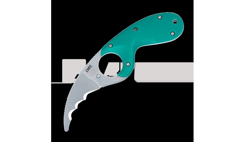CRKT Bear Claw veitsi, combo terä, vihreä
