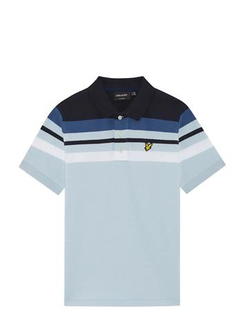 Lyle & Scott Engineered Stripe Polo Shirt - Blue - 152-158