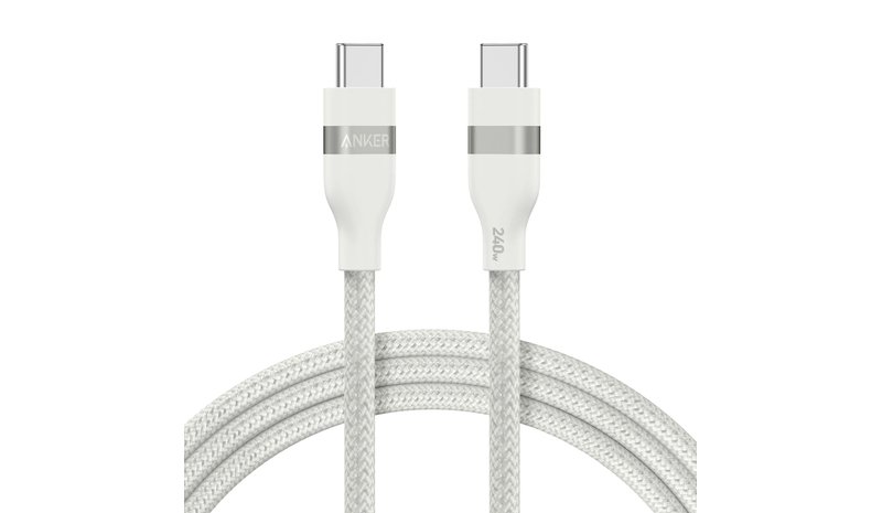 Anker USB-C to USB-C Cable (0.9m 240W Upcycled-Braided) - White